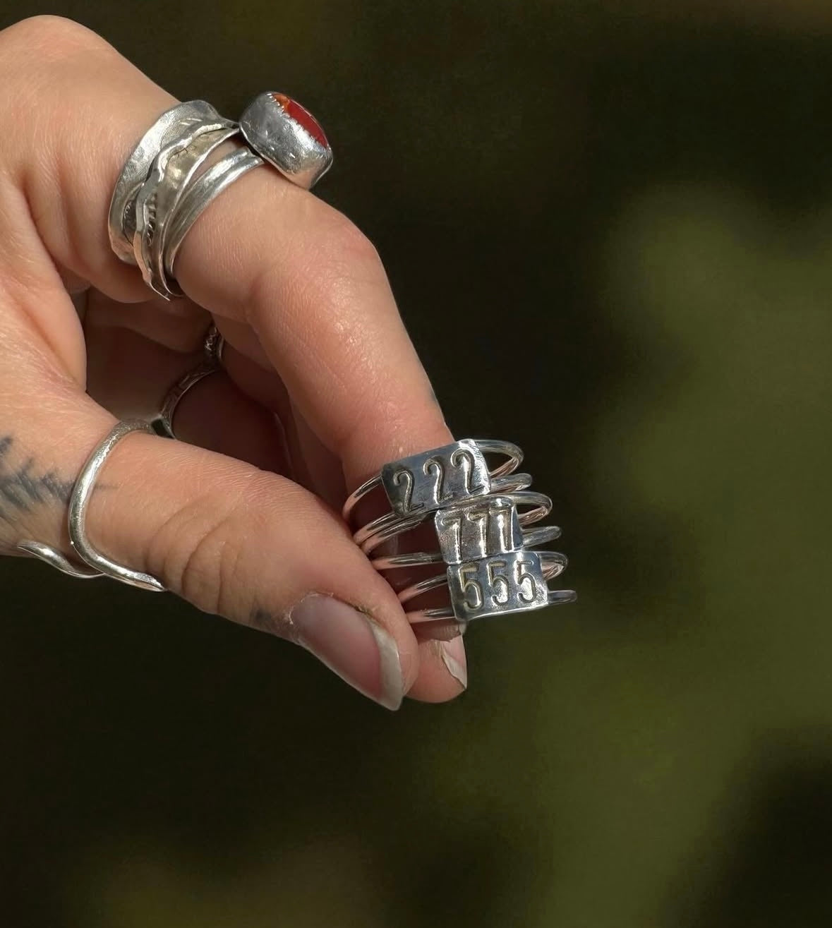 Sterling Silver Angel Number Ring