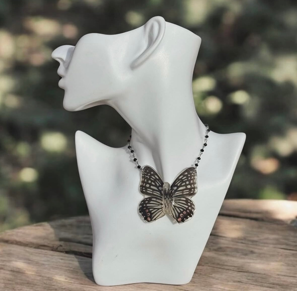 Lemurian Quartz Butterfly Necklace