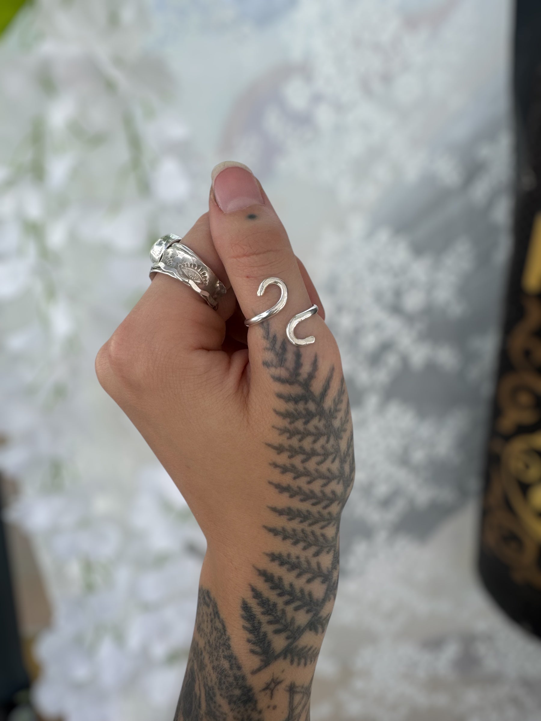 Sterling Silver Celestial Swirl Ring