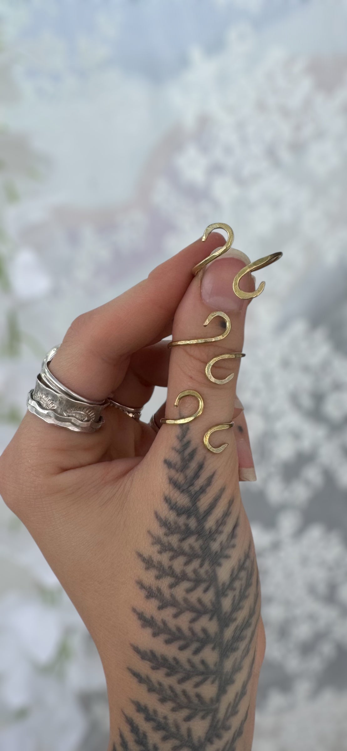 Brass Adjustable Celestial Swirl Ring