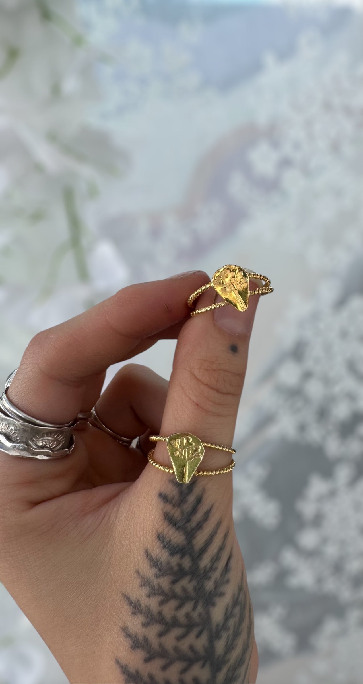 18K Gold Plater Sterling Joshua Tree Ring