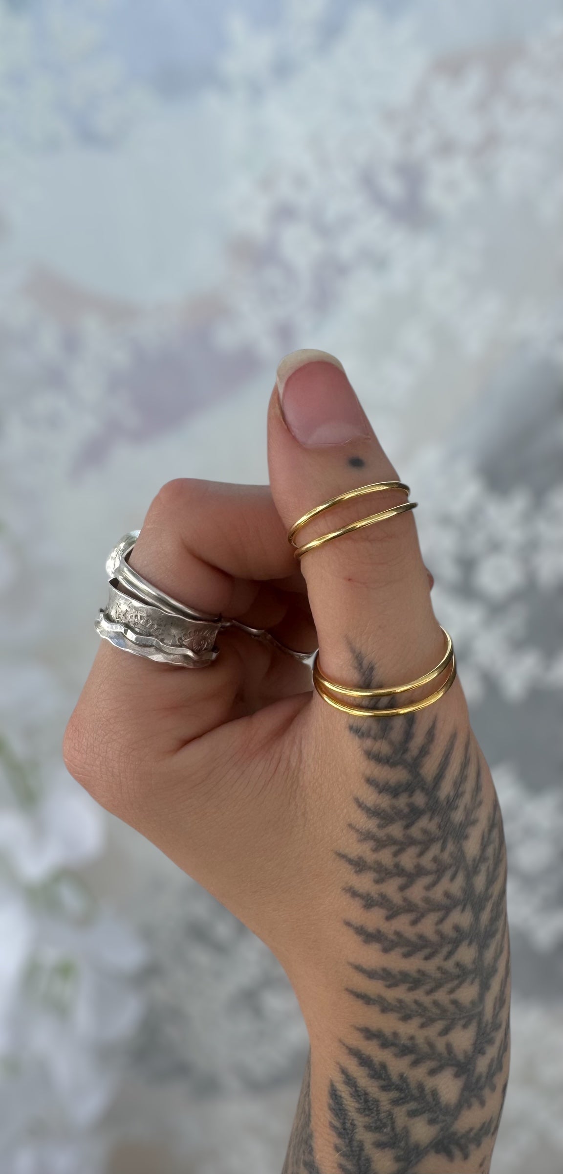 18k Gold Plated Silver Split-Shank Ring